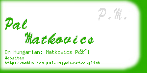pal matkovics business card